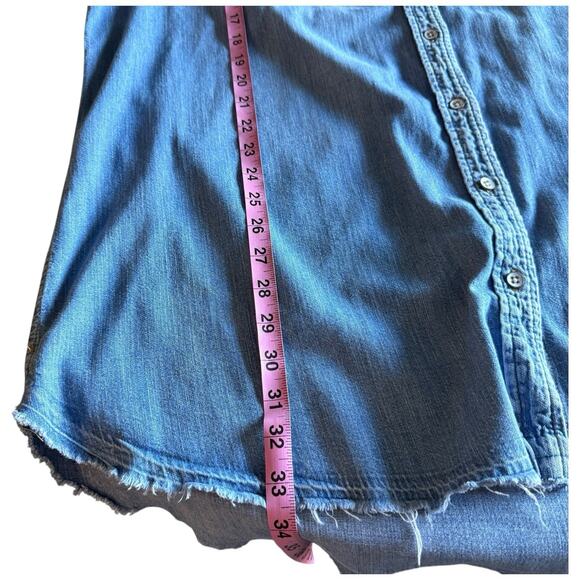 Universal Thread Chambray Denim Shirt Dress Button Front Long Sleeve XXL - Picture 6 of 6